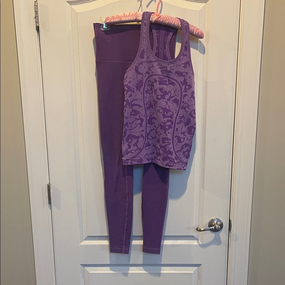 Purple Tank Top and Leggings Set